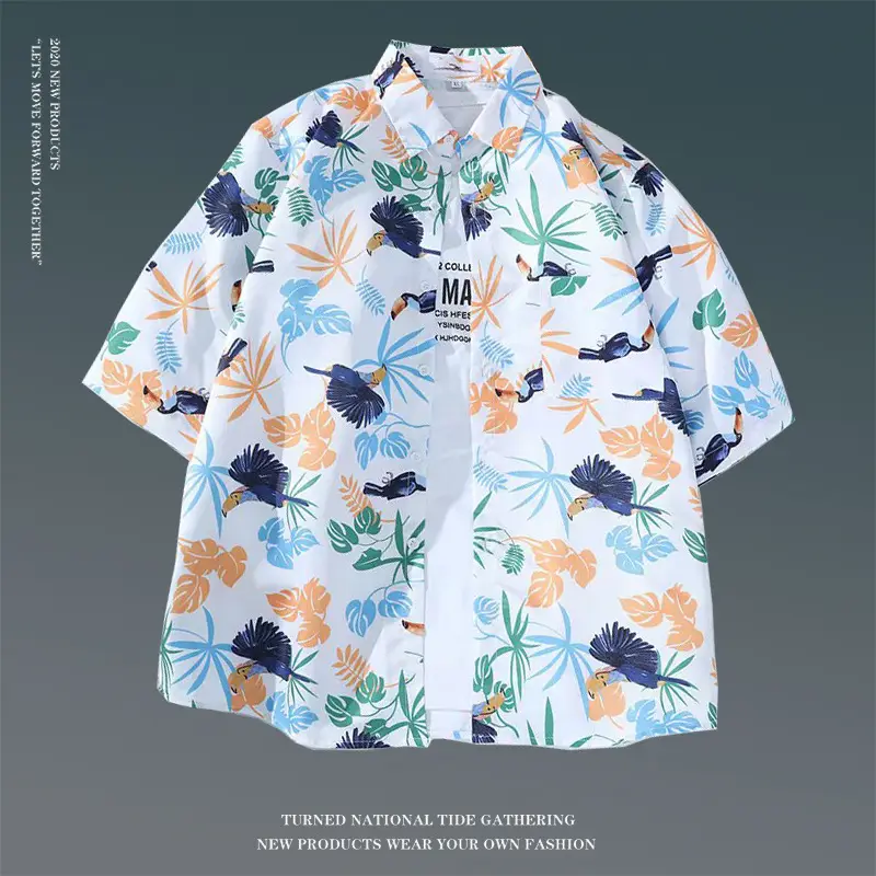 Hawaiian Floral Shirt for Men Loose Sleeve Casual Beach Wear — feature 29