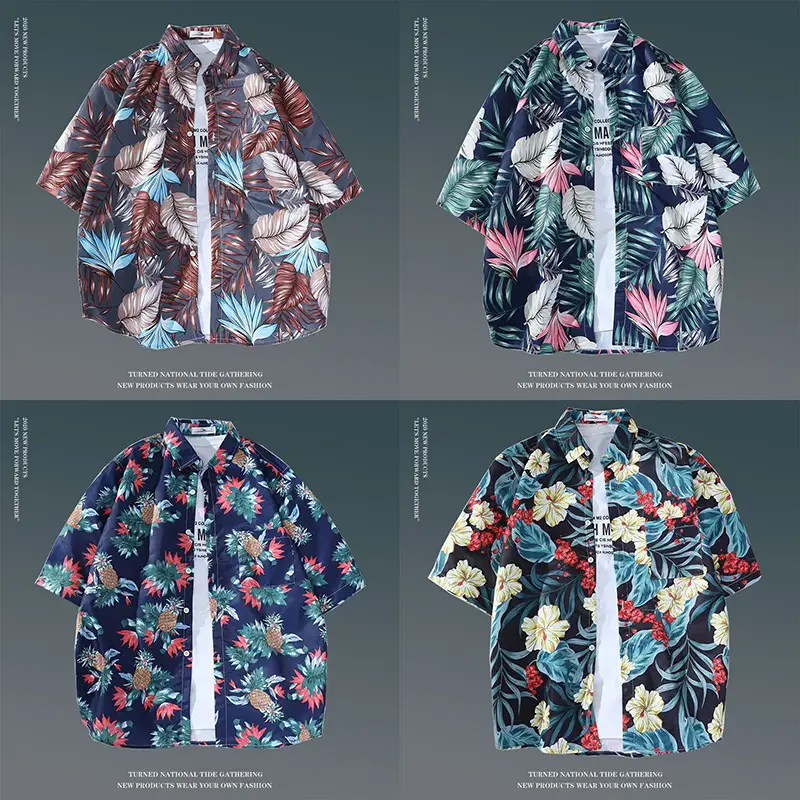Hawaiian Floral Shirt for Men Loose Sleeve Casual Beach Wear — feature 5