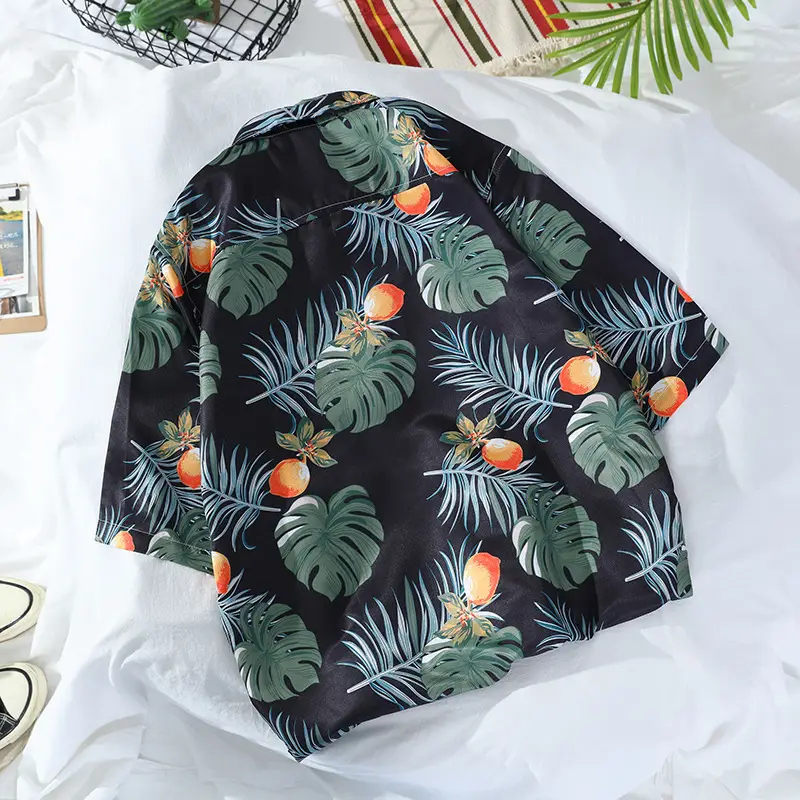 Hawaiian Floral Shirt for Men Loose Sleeve Casual Beach Wear