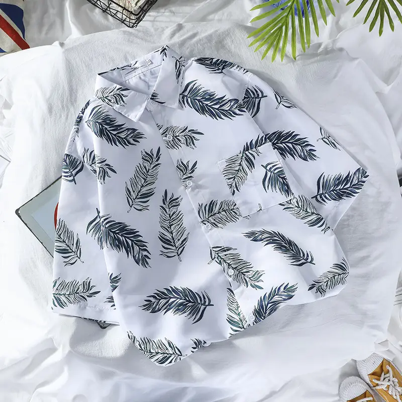 Hawaiian Floral Shirt for Men Loose Sleeve Casual Beach Wear