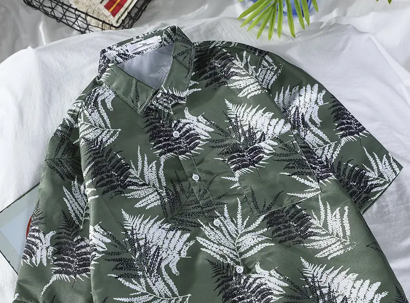 Hawaiian Floral Shirt for Men Loose Sleeve Casual Beach Wear