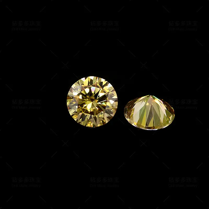 Golden 6.5mm Colored Moissanite Ring - Image 2