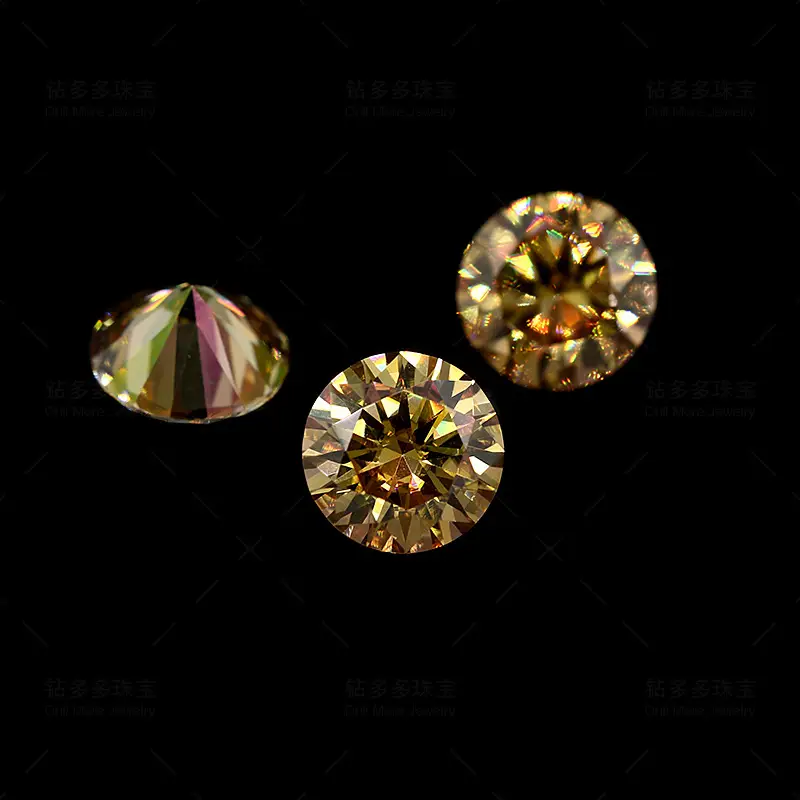 Golden 6.5mm Colored Moissanite Ring - Image 3