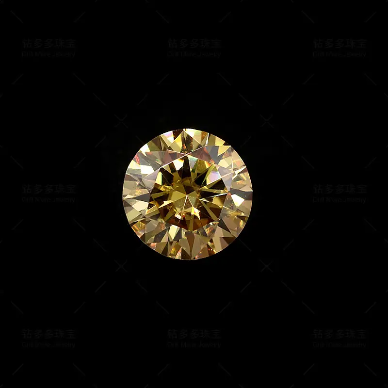 Golden 6.5mm Colored Moissanite Ring — feature 2