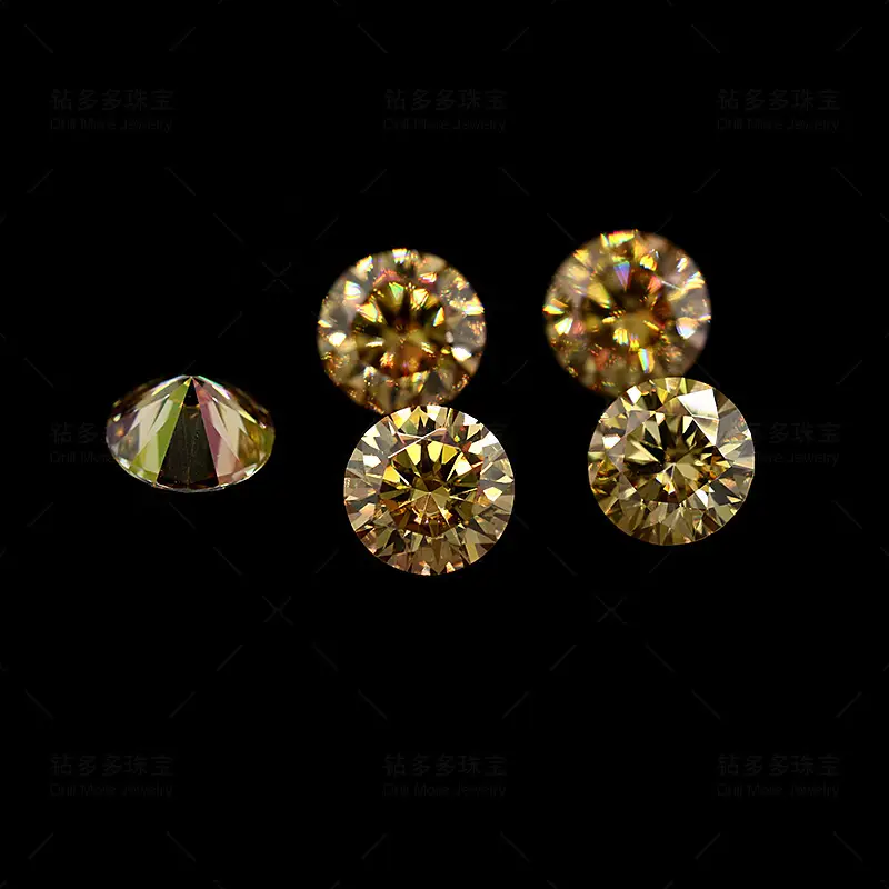Golden 6.5mm Colored Moissanite Ring — feature 6