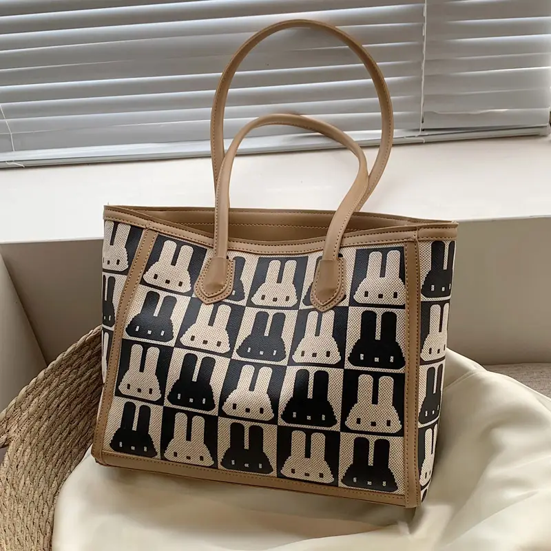 Women's Large Capacity Rabbit Print Tote Bag - Image 4