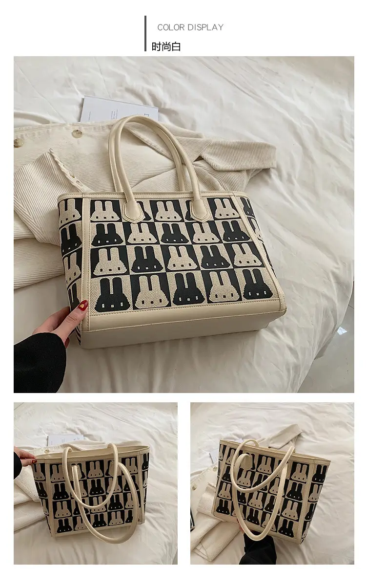 Women's Large Capacity Rabbit Print Tote Bag — feature 11