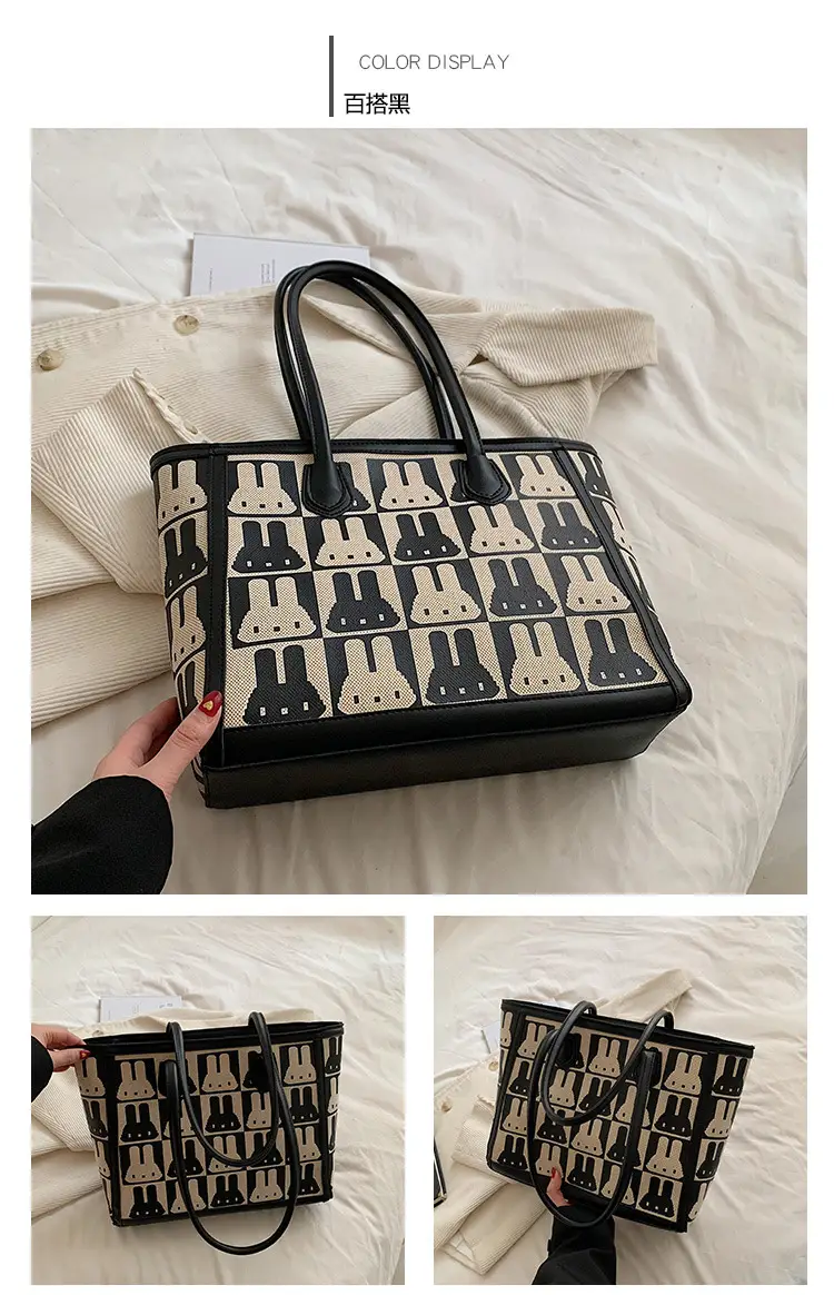 Women's Large Capacity Rabbit Print Tote Bag — feature 12