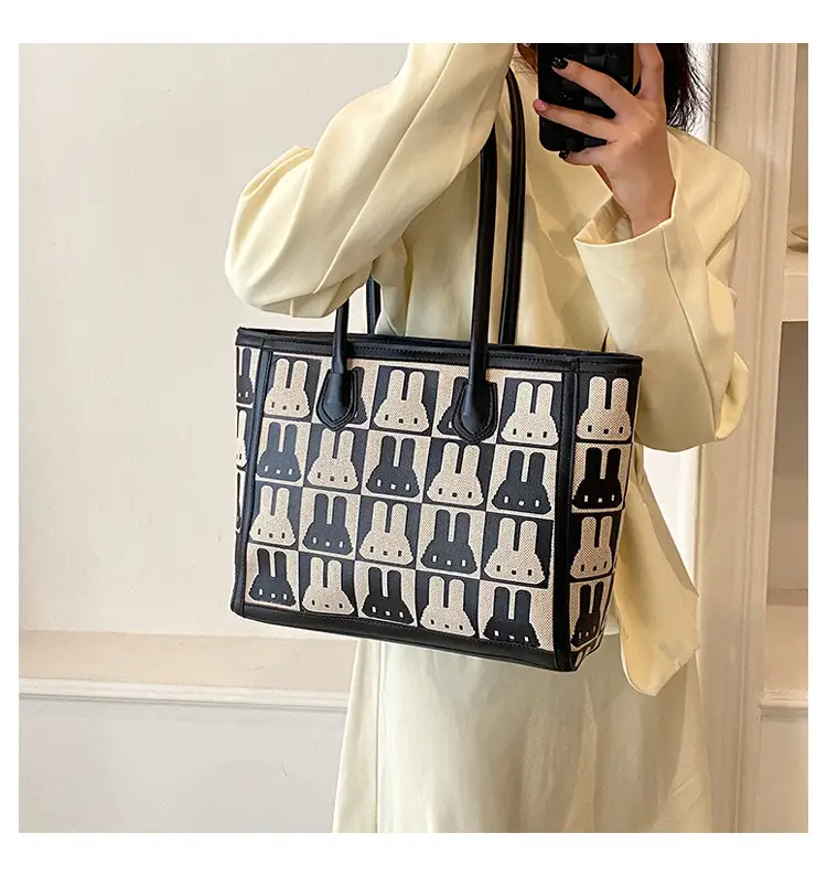 Women's Large Capacity Rabbit Print Tote Bag — feature 13