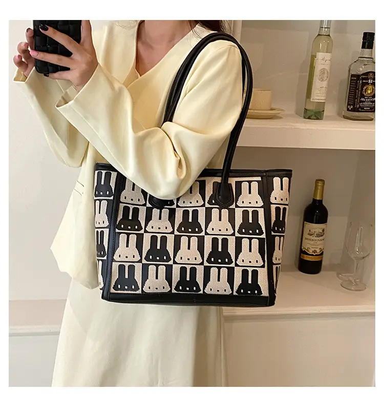 Women's Large Capacity Rabbit Print Tote Bag — feature 14