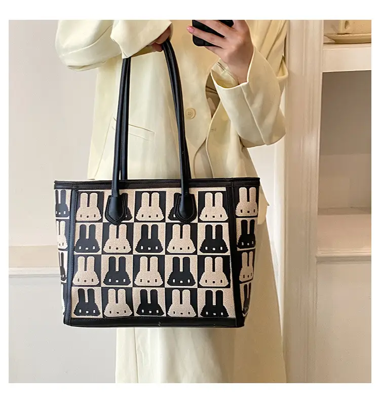 Women's Large Capacity Rabbit Print Tote Bag — feature 15