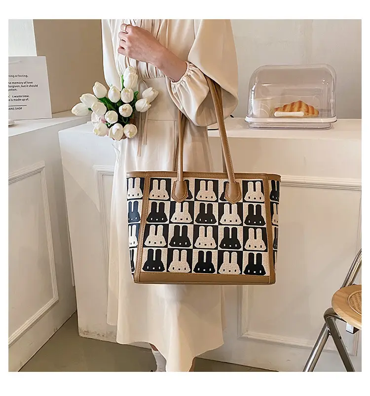 Women's Large Capacity Rabbit Print Tote Bag — feature 18