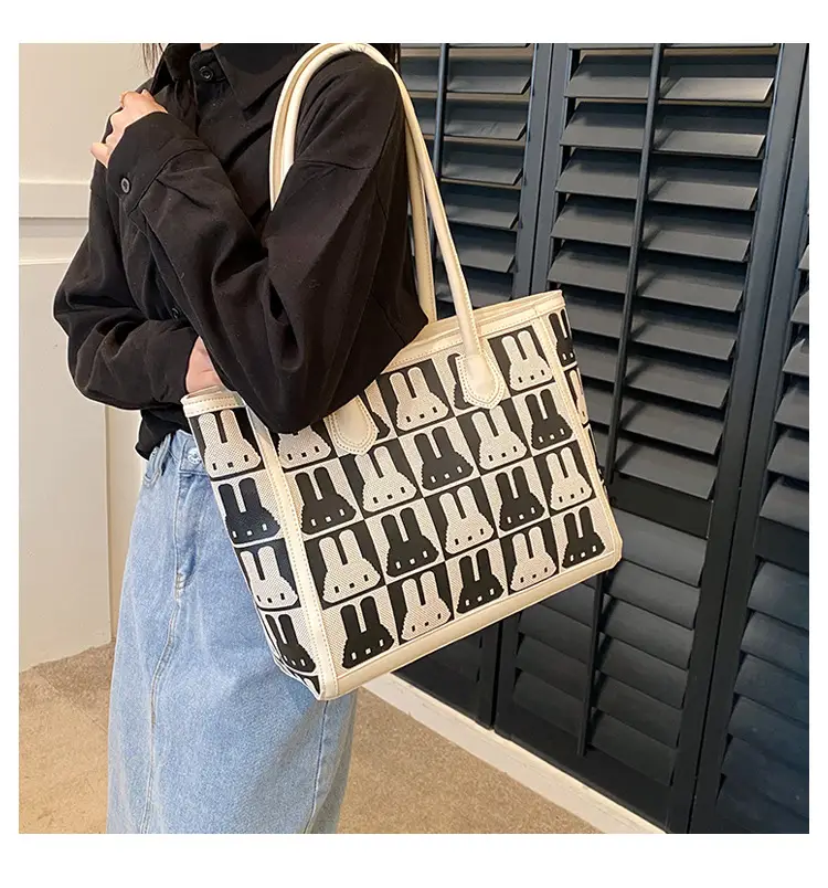 Women's Large Capacity Rabbit Print Tote Bag — feature 19