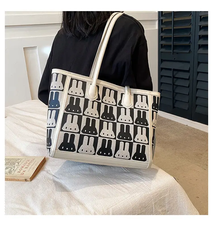 Women's Large Capacity Rabbit Print Tote Bag — feature 20