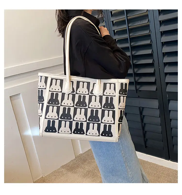 Women's Large Capacity Rabbit Print Tote Bag — feature 21