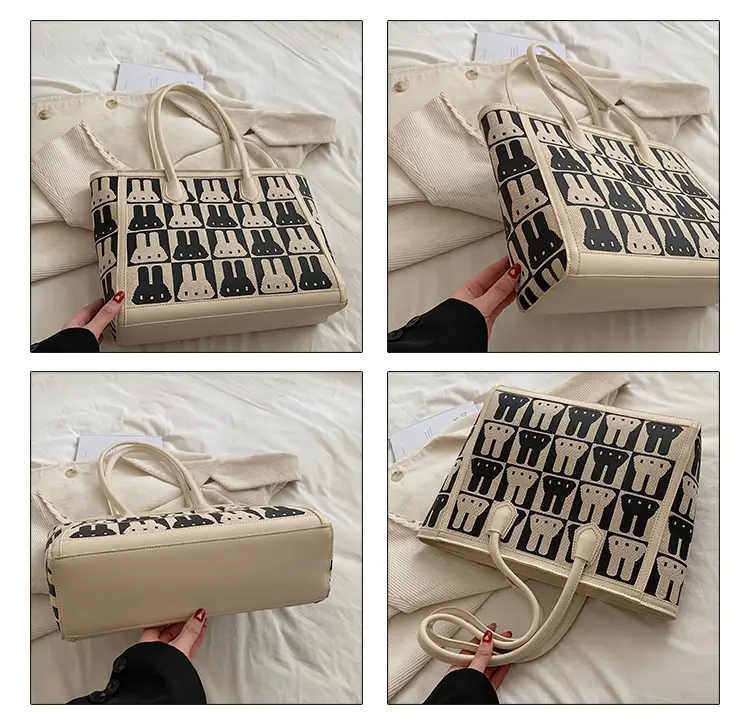 Women's Large Capacity Rabbit Print Tote Bag — feature 6
