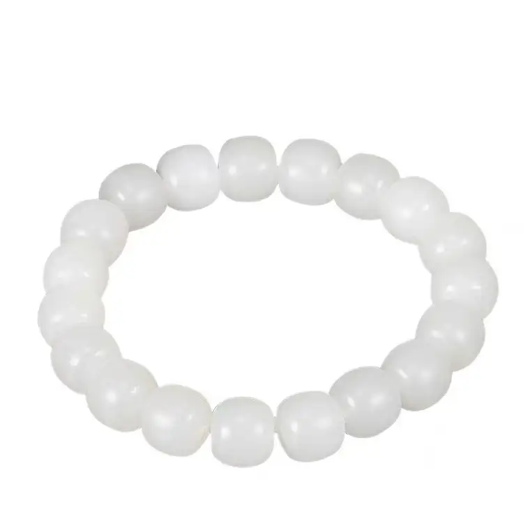 Natural White Jade Buddha Bracelet for Men Women