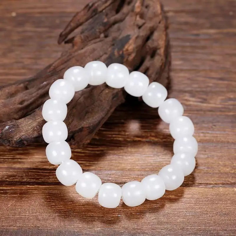 Natural White Jade Buddha Bracelet for Men Women — feature 9
