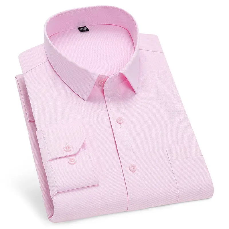 Men's Pure Blue Striped Formal Shirt Long Sleeve Spring Autumn - Image 5