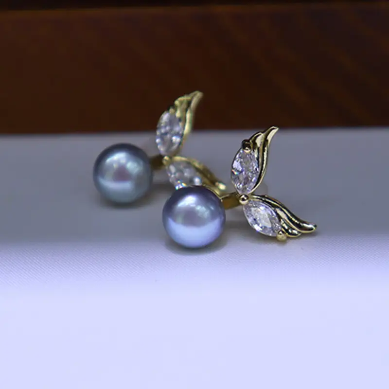 Freshwater Pearl Earrings for Women Wholesale Elegant Angel Wings - Image 9