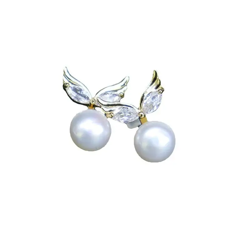 Freshwater Pearl Earrings for Women Wholesale Elegant Angel Wings - Image 10
