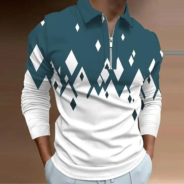2025 Men's Digital Print Polo Shirt Large Lapel - Image 14