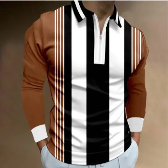 2025 Men's Digital Print Polo Shirt Large Lapel - Image 29