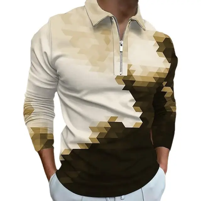 2025 Men's Digital Print Polo Shirt Large Lapel - Image 30