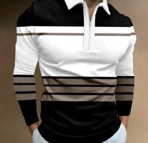 2025 Men's Digital Print Polo Shirt Large Lapel - Image 15
