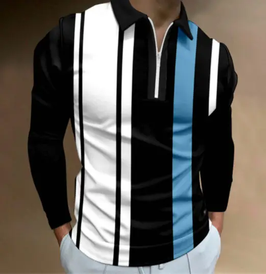 2025 Men's Digital Print Polo Shirt Large Lapel - Image 23