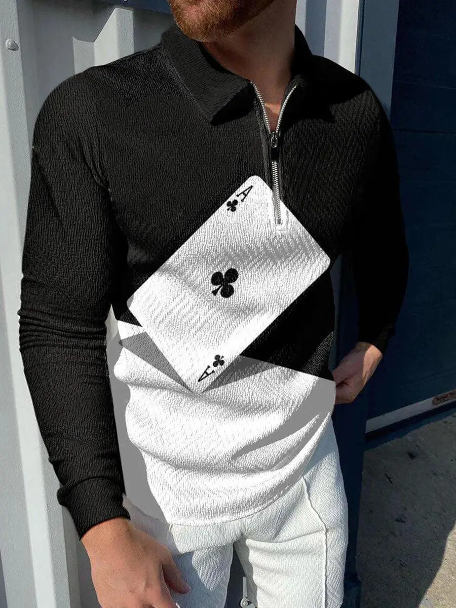 2025 Men's Digital Print Polo Shirt Large Lapel - Image 9
