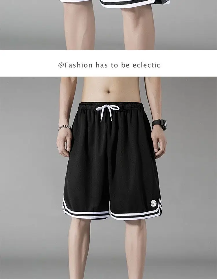 Men White Black Track Shorts China Brand — feature 12