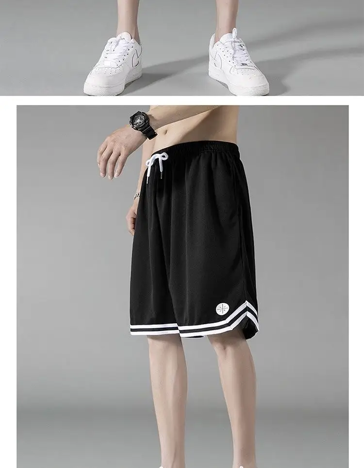 Men White Black Track Shorts China Brand — feature 13