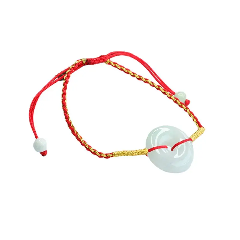 Guan Yu Natural Burmese Jade Peace Pendant Bracelet - Image 6