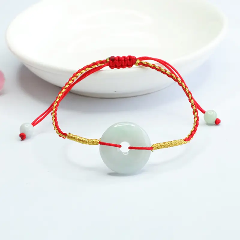 Guan Yu Natural Burmese Jade Peace Pendant Bracelet — feature 7