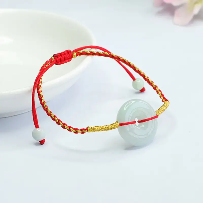 Guan Yu Natural Burmese Jade Peace Pendant Bracelet — feature 8