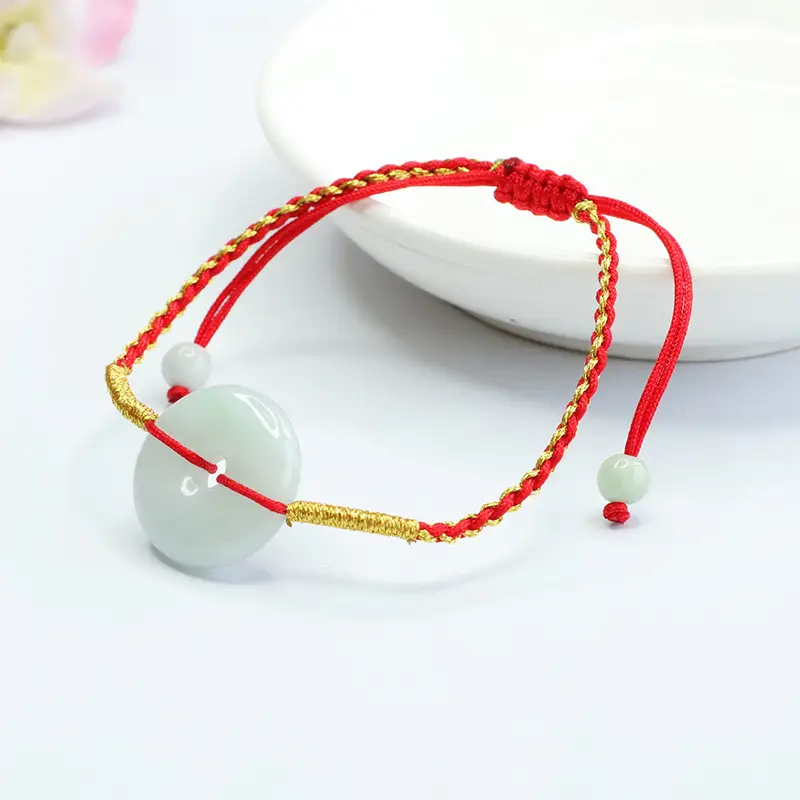 Guan Yu Natural Burmese Jade Peace Pendant Bracelet — feature 9