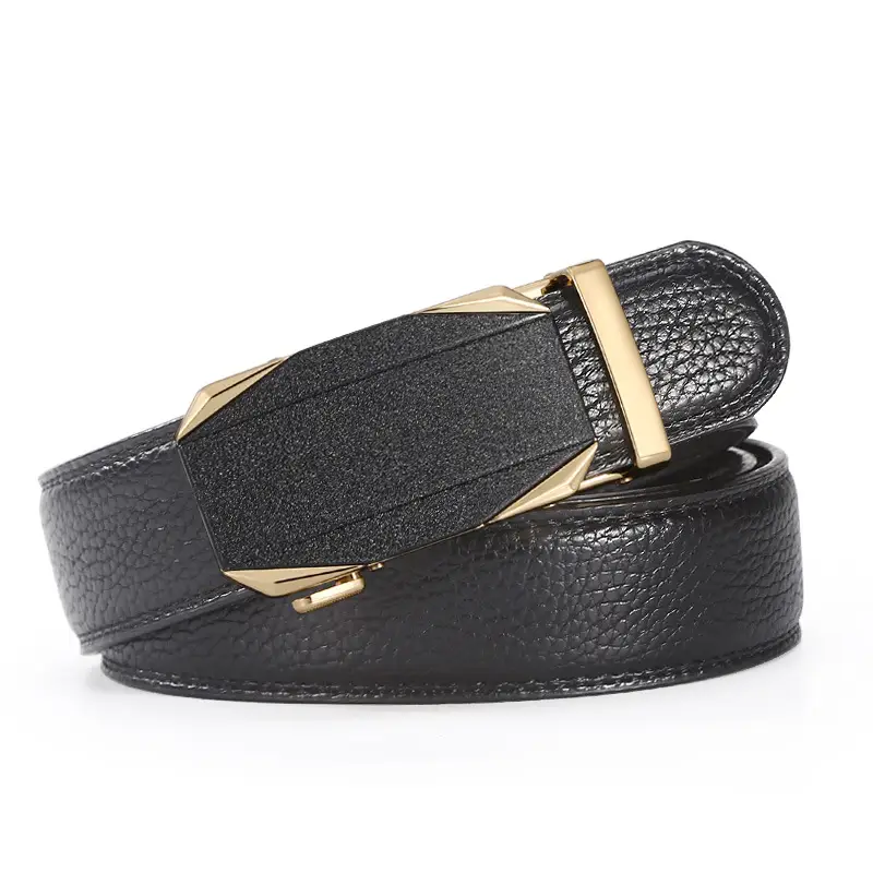 Men's Black Leather Belt with Silver Buckle - Image 7
