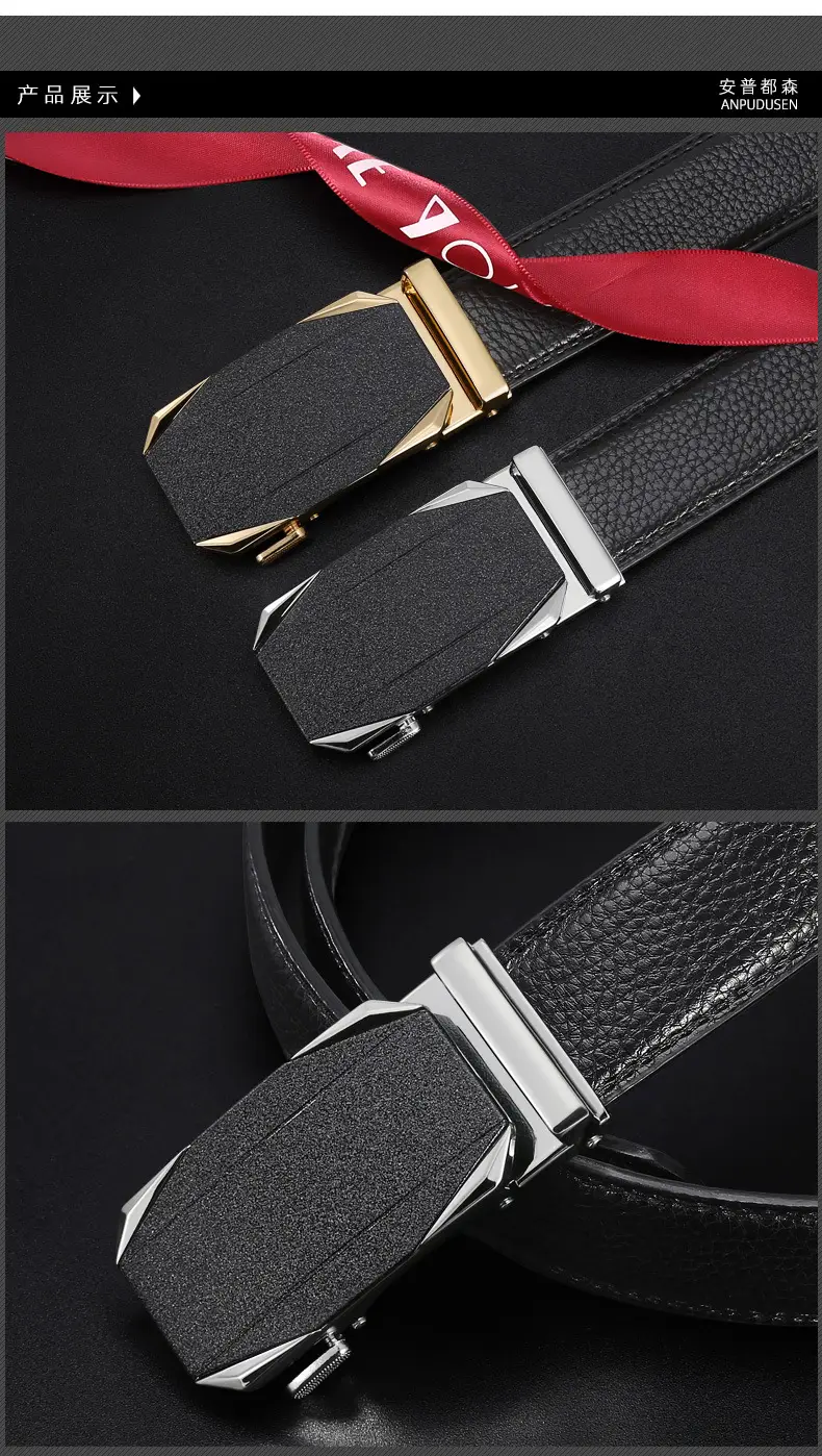 Men's Black Leather Belt with Silver Buckle β feature 5