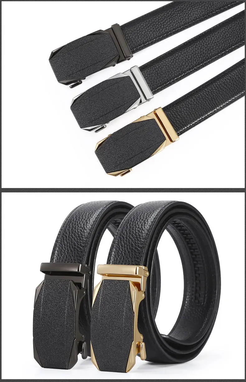 Men's Black Leather Belt with Silver Buckle β feature 6