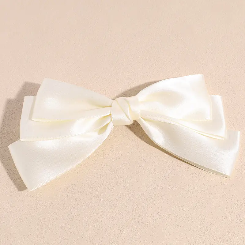 Korean New Cute Girl Bow Silks Satins Spring Clip Back of Head Top Clip High-End Hair Clip Ponytail Clip for Women — feature 9