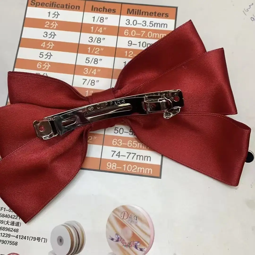Korean New Cute Girl Bow Silks Satins Spring Clip Back of Head Top Clip High-End Hair Clip Ponytail Clip for Women