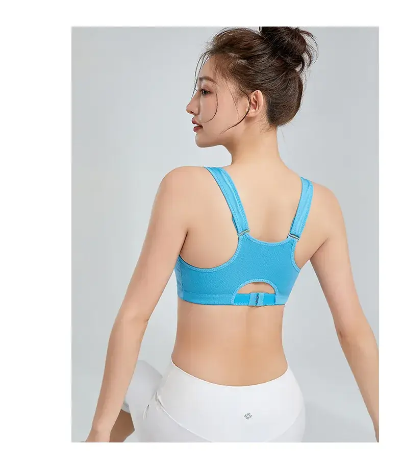Pink Front Zipper Sports Bra for Women — feature 18