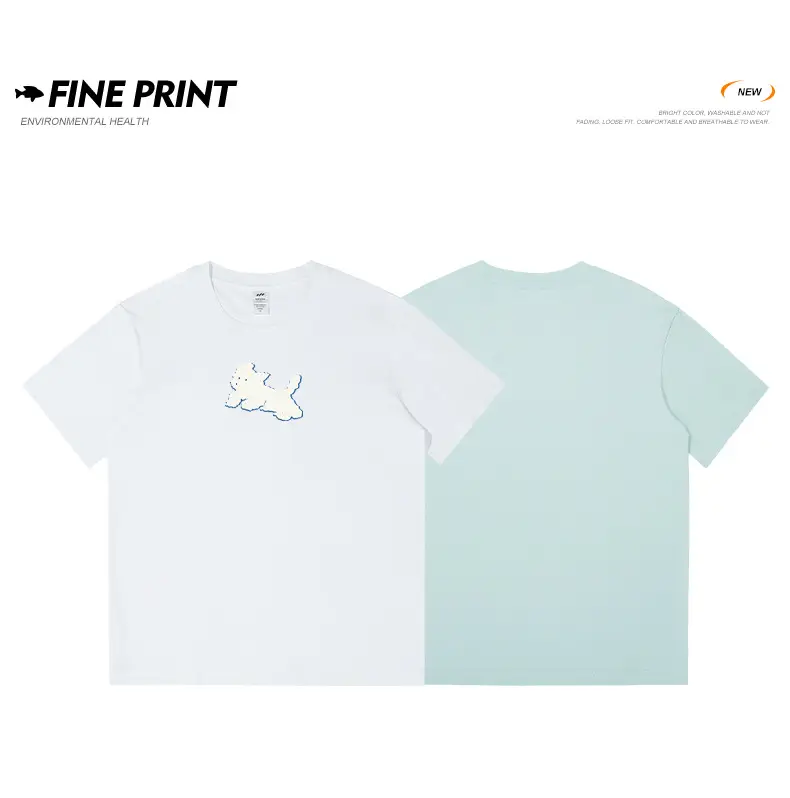 Men Printed Cotton T-Shirt Black 2023 Summer — feature 6