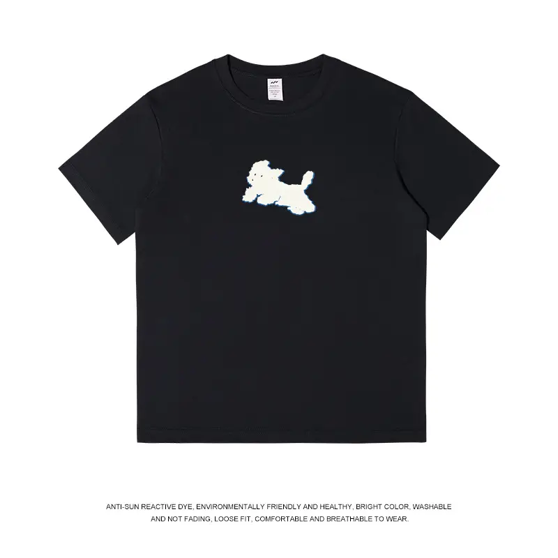 Men Printed Cotton T-Shirt Black 2023 Summer - Image 2