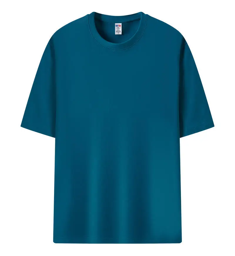 Men 230g Cotton Teal Short Sleeve T-Shirt - Image 12