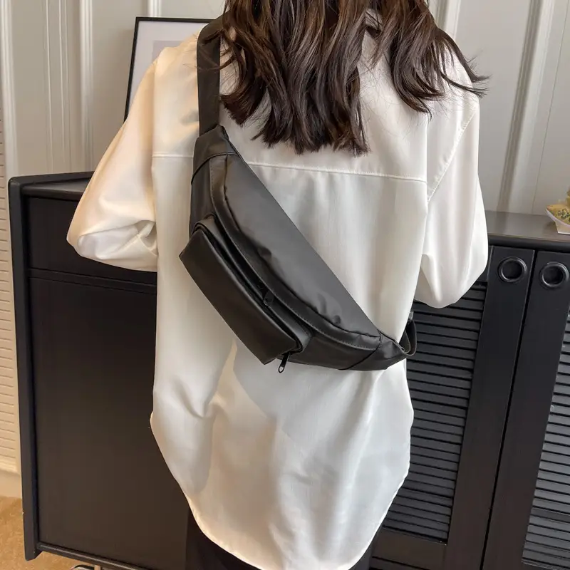 Women's Silver Crossbody Bag Large Capacity Waterproof Sports Bag - Image 4