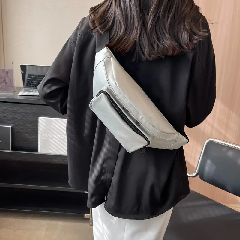 Women's Silver Crossbody Bag Large Capacity Waterproof Sports Bag - Image 6
