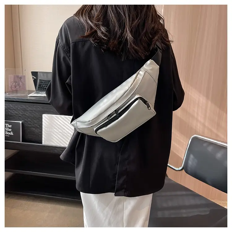Women's Silver Crossbody Bag Large Capacity Waterproof Sports Bag — feature 14
