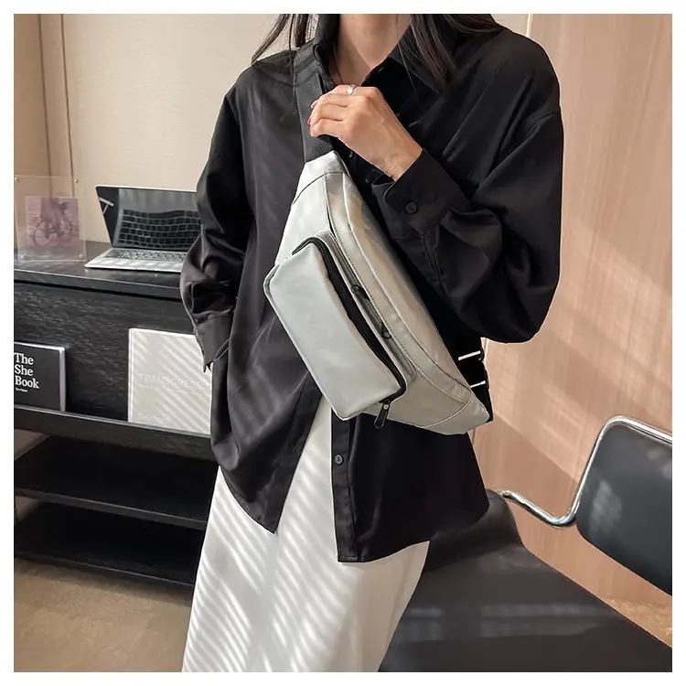 Women's Silver Crossbody Bag Large Capacity Waterproof Sports Bag — feature 16